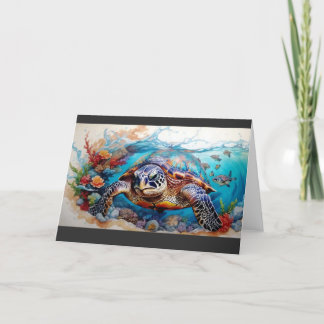 Cartão De Agradecimento Turtle art / Schildkröte Kunst