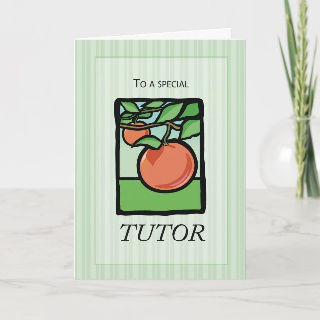 Cartão De Agradecimento Tutor, Professor Obrigado, Apple (Frente)