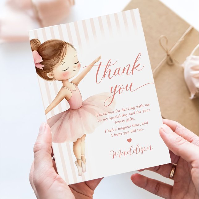 Cartão De Agradecimento Tutu Ballerina Ballet Dancer Girl Birthday (Criador carregado)