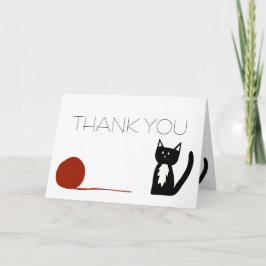 Cartão De Agradecimento Tuxedo Black and White Cat Obrigado