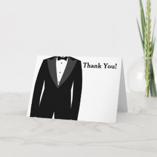 Cartão De Agradecimento Tuxedo preto e branco Obrigado