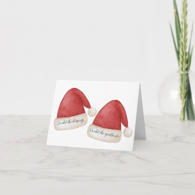Cartão De Agradecimento Twin Santa Babies Thank You Card (Frente)
