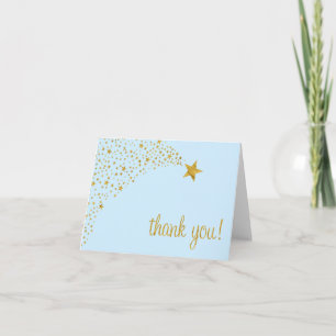 Cartão De Agradecimento Twinkle Little Shooting Star Blue Gold Thank You