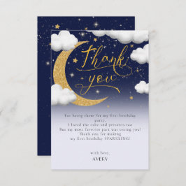 Cartão De Agradecimento Twinkle Little Star Primeiro Aniversário Obrigado