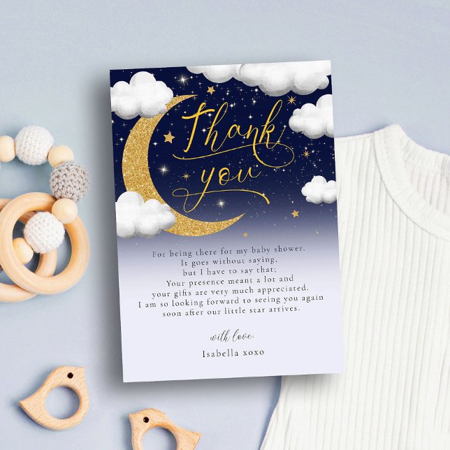 Cartão De Agradecimento Twinkle Twinkle Little Star Chá de fraldas Obrigad (Criador carregado)