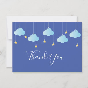 Cartão De Agradecimento Twinkle Twinkle Pequena Estrela Obrigado Azul