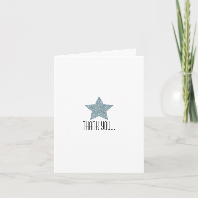 CARTÃO DE AGRADECIMENTO TWINKLE TWINKLE THANK YOU BABY SHOWER CARD (Frente)