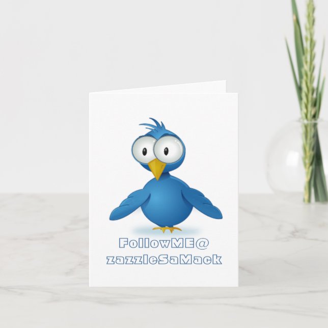 Cartão De Agradecimento Twitter Siga-me no seu nome de usuário Obrigado (Frente)