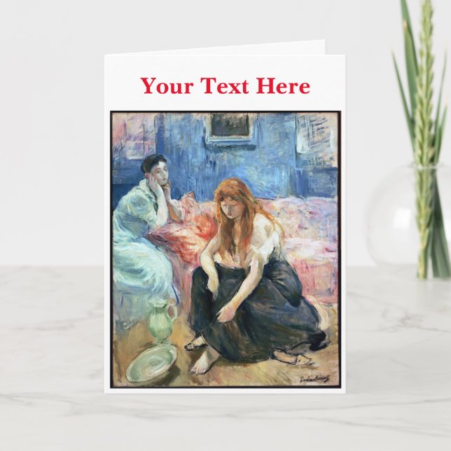 Cartão De Agradecimento Two Girls (c.1894) por Berthe Morisot (Frente)