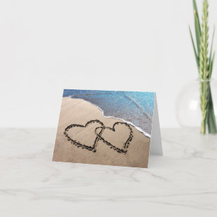 Cartão De Agradecimento Two Hearts In The Sand Notecards