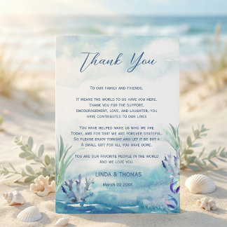 Cartão De Agradecimento Two Less Fish in The Sea Summer Wedding Thank You