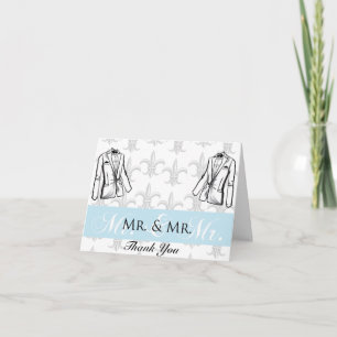Cartão De Agradecimento Two Tuxedo Groom Gay Wedding Thank You