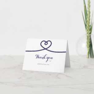 Cartão De Agradecimento TYING THE KNOT Nautical Wedding Thank You Card