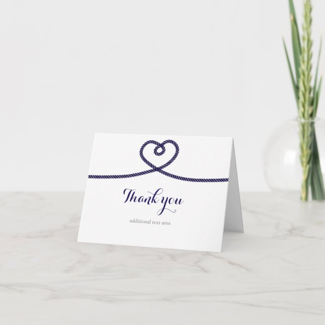 Cartão De Agradecimento TYING THE KNOT Nautical Wedding Thank You Card (Frente)