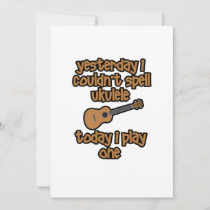 Cartão De Agradecimento Ukulele Original Divertido