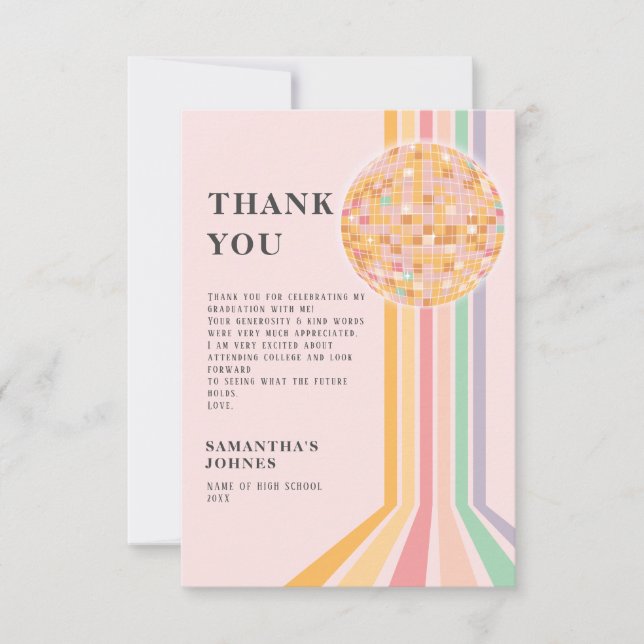 Cartão De Agradecimento Última Festa de formatura Retroativa de Dança (Frente)