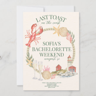 Cartão De Agradecimento Último brinde no Concurso de Bachelorette Costeira