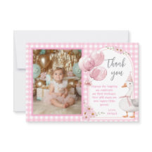 UM BOBO GOOSE PINK GINGHAM PRIMEIRO ANIVERSARIO