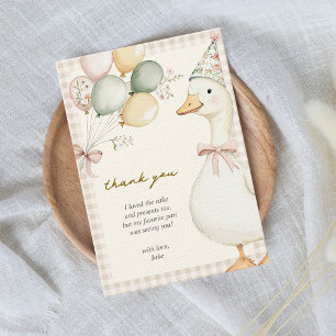Cartão De Agradecimento Um Bobo Goose Watercolor primeiro aniversario Ging