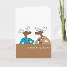 Cartão De Agradecimento Um brinde à minha placa de dois Pais