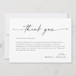 Cartão De Agradecimento Um Casamento De Manuscrito Minimalista Elegante Um