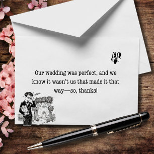 Cartão De Agradecimento Um casamento perfeito, cortesia sua