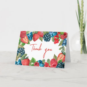 Cartão De Agradecimento Um Chá de fraldas Berry Sweet