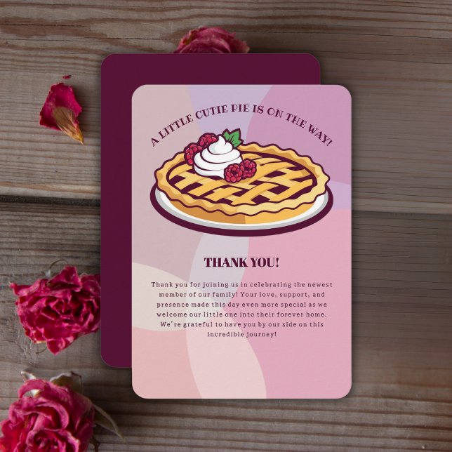 Cartão De Agradecimento Um Chá de fraldas Mínimo Roxo Pequeno (Criador carregado)