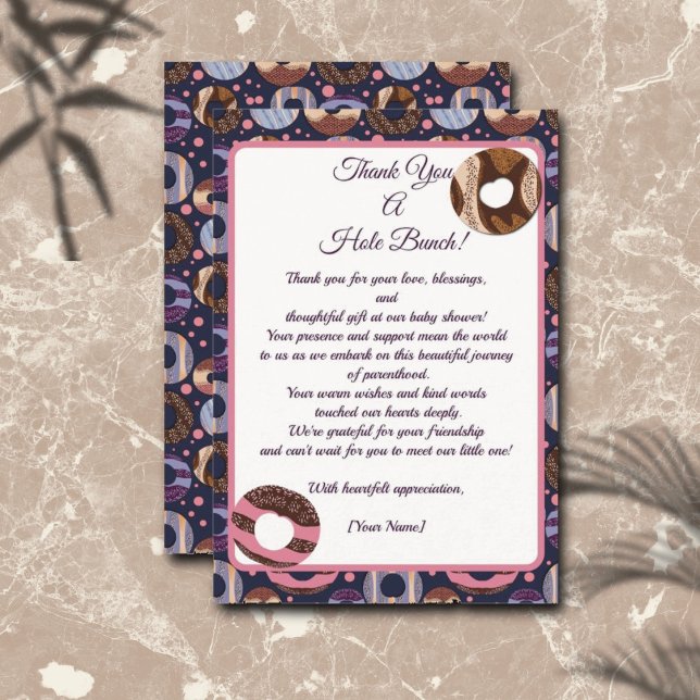 Cartão De Agradecimento Um Chá de Rosquinha Roxo de Buraco (Criador carregado)