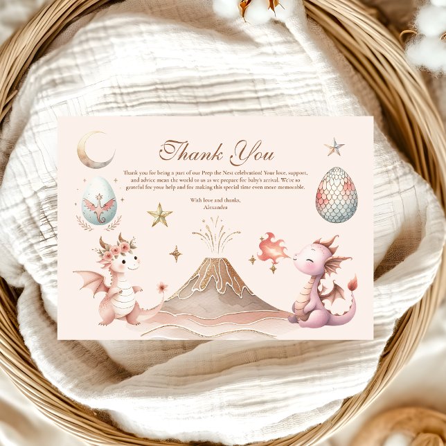 Cartão De Agradecimento Um Dragão Pequeno está no Caminho Chá de fraldas (Criador carregado)