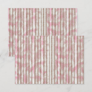 Cartão De Agradecimento um fundo listrado rosa e branco