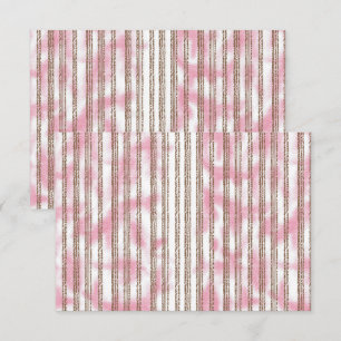 Cartão De Agradecimento um fundo listrado rosa e branco