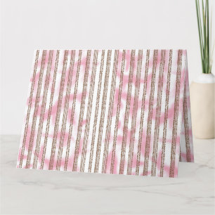 Cartão De Agradecimento um fundo listrado rosa e branco
