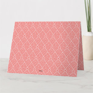 Cartão De Agradecimento um fundo vermelho e branco com um padrão