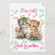 Cartão De Agradecimento Um Gato Leva Outro - Gatinho e Flores Cutes (Frente/Verso)