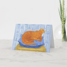 Cartão De Agradecimento Um gato no travesseiro