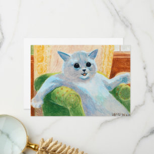 Cartão De Agradecimento Um momento de repouso de Louis Wain