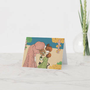 Cartão De Agradecimento Um momento em sangue - mãe e filho do Vintage