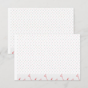 Cartão De Agradecimento Um motif floral azul e rosa marcante contrastou co