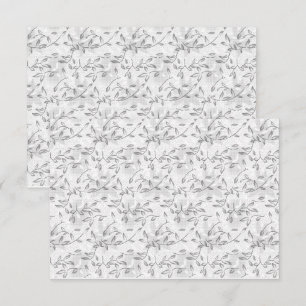 Cartão De Agradecimento Um motif floral preto e branco refinado, destaque