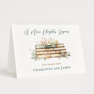 Cartão De Agradecimento Um Novo Capítulo Começa Chá de Noiva Casamento