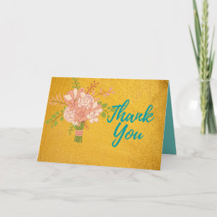 Cartão De Agradecimento Um Ouro Floral Obrigado