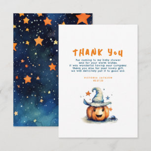 Cartão De Agradecimento Um Pequeno Boo Pumpkin Bonito Halloween Obrigado