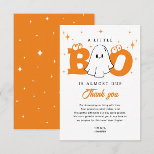 Cartão De Agradecimento Um Pequeno Chá de fraldas de Dia das Bruxas Ghost