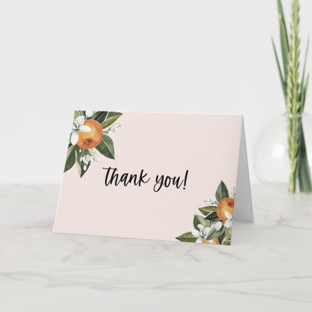 Cartão De Agradecimento Um Pequeno Chá de fraldas De Garota Cutil (Frente)