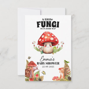 Cartão De Agradecimento Um pequeno Chá de fraldas de marisca de fungo
