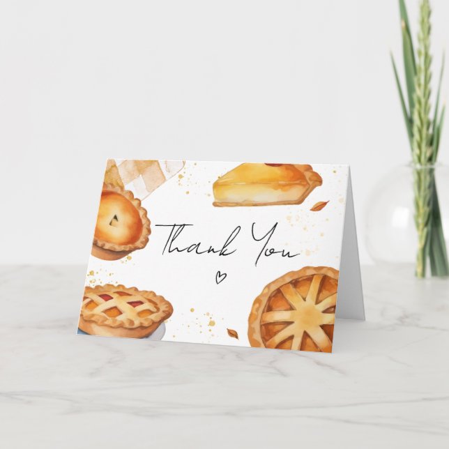 Cartão De Agradecimento Um Pequeno Chá de fraldas De Pizza (Frente)