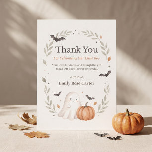 Cartão De Agradecimento Um Pequeno Chuveiro de Bebê Boo de Halloween