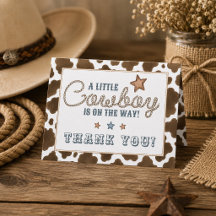 Um Pequeno Cowboy Está a Caminho Chuveiro de Bebê