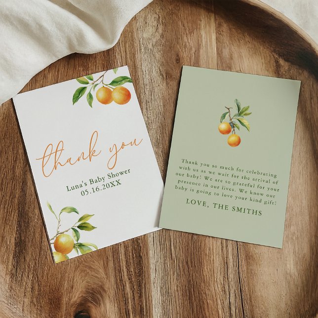 Cartão De Agradecimento Um Pequeno Fofinho a Caminho Chuveiro de Bebê Flat (Criador carregado)